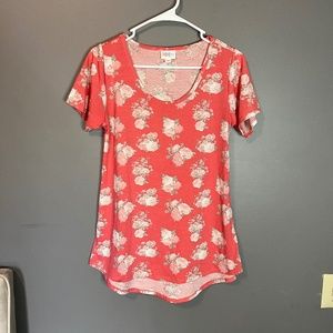 LuLaRoe Floral Short Sleeve Shirt Size XS